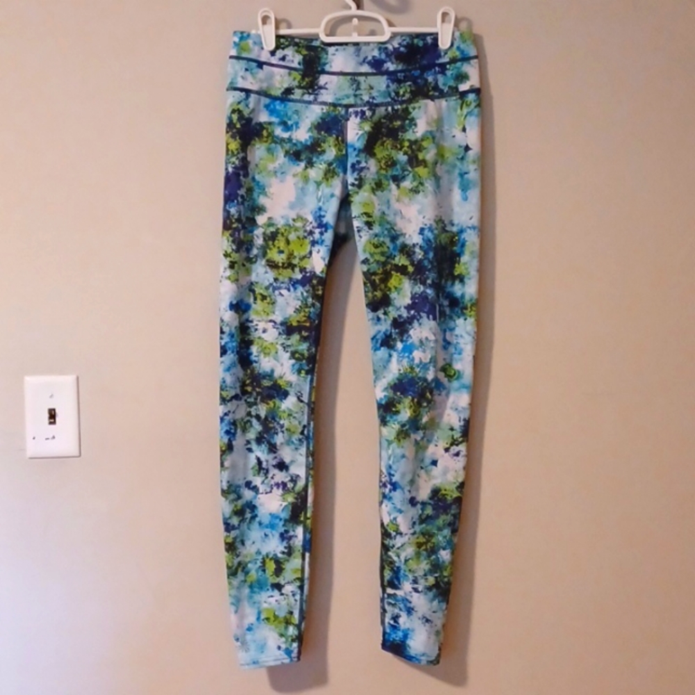 Athleta Watercolor Floral Leggings Gem